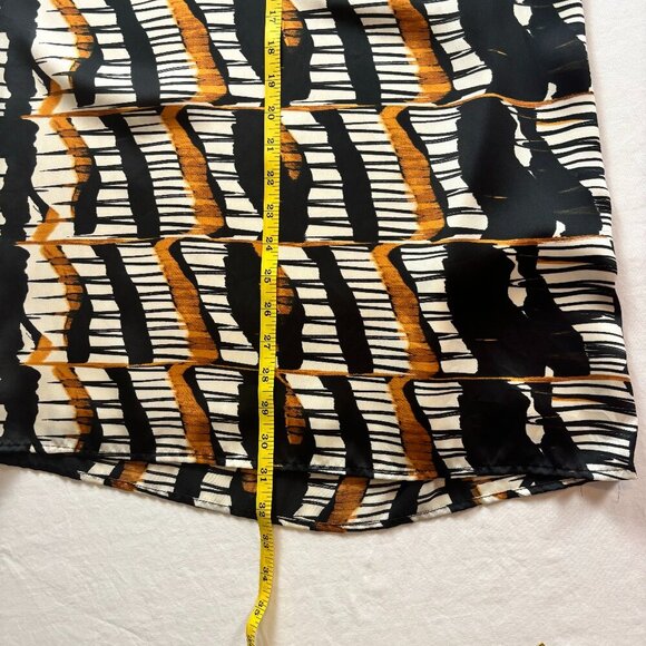 Glam Black, White, and Orange Abstract Print Dress - Size M - Picture 5 of 6
